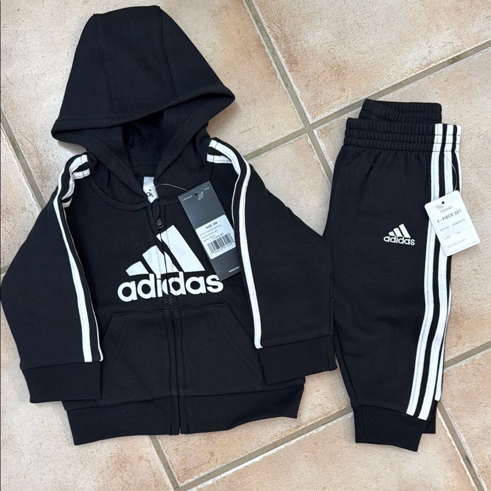 Adidas Black and White Kids Tracksuit